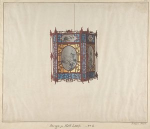 Entwurf für eine Hallenlampe Nr. 6, ca. 1845 von Lamqua