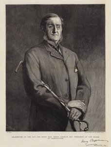 Berühmtheiten des Tages, der ehrenwerte Henry Chaplin, MP, Präsident des Landwirtschaftsrates von Lance Calkin
