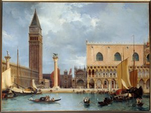 Ansicht eines Teils des Dogenpalastes und der Piazzetta von Venedig