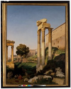 Ansicht des Forum Romanum mit den Tempeln von Vespasian und Saturn von Lancelot Théodore Turpin de Crissé de Crissé
