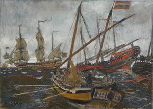 Schiffe zur Zeit von Peter I., 1909 von Lanceray