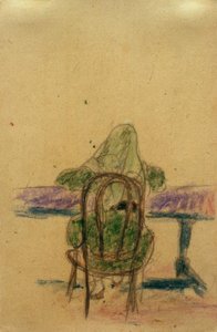 Ohne Titel (Mädchen am Tisch sitzend, von hinten)