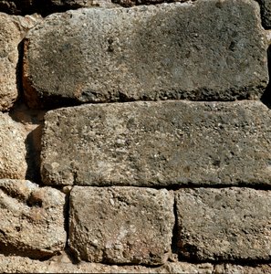 Mauern in der Nähe des Löwentors: Stätte der antiken Stadt Mykene, Peloponnes (1500-1100 v. Chr.) Griechenland von Late Helladic Period Mycenaean