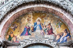 Christus in Herrlichkeit zwischen der Jungfrau Maria und Johannes dem Täufer