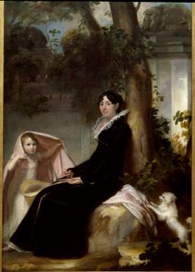 Porträt von Madame Junot, Herzogin von Abrantes, mit ihrer Tochter Valentine. Porträt von Laure Permon (1784-1838), Ehefrau von General Junot und französische Schriftstellerin. von Laure Junot Abrantes