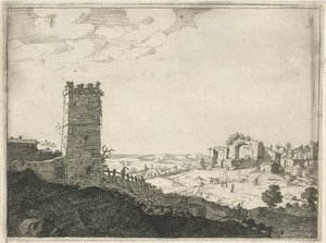 Landschaft mit Turm von Laurens Barata