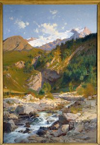 Der Strom bei Chavalchere, Tabuchet-Gletscher und der Meije-Berglandschaft