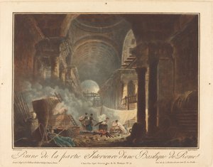 Ruine des inneren Teils einer Basilika in Rom von Laurent Guyot after Hubert Robert