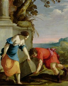 Theseus findet das Schwert seines Vaters, 1634 von Laurent de la Hyre
