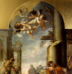 Die Anbetung der Hirten (Detail). Gemälde von Laurent de la Hyre (Laurent de la Hire)