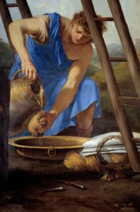 Die Kreuzabnahme (Detail) Darstellung des in Essig getränkten Schwamms von Laurent de la Hyre