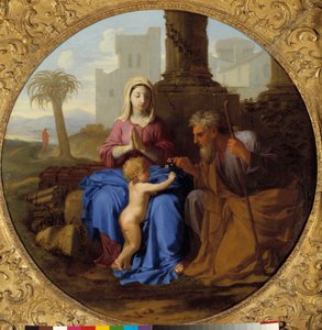 Jungfrau und Kind mit Heiligem Joseph Gemälde von Laurent de La Hyre (1606-1656) von Laurent de la Hyre
