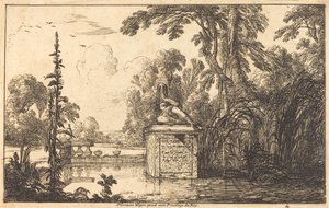 Teich in einem formalen Garten