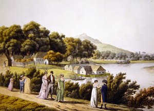 Blick auf den Brigittenau-Bezirk und die Donau von der Augarten-Seite, frühes 19. Jahrhundert von Laurenz (after) Janscha