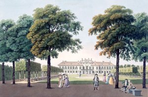 Ansicht des Schlosses der Freude in Hetzendorf, Wien, 1790er Jahre
