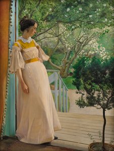 In der Gartentür. Die Frau des Künstlers, 1897