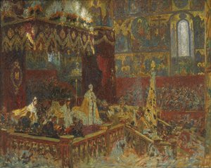 Die Krönungszeremonie von Zar Nikolai II. in Moskau (Skizze) von Laurits Regner Tuxen