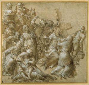 Christus trägt sein Kreuz und begegnet der heiligen Veronika von Lavinia (attr. to) Fontana