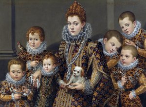 Porträt von Bianca degli Utili Maselli mit ihren sechs Kindern, ca. 1605