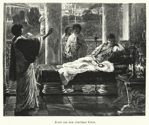 Szene aus dem Leben im antiken Rom (Gravur) von Lawrence (after) Alma Tadema