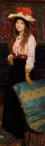 Porträt von Miss MacWirter, kleine Ganzfigur in einem Innenraum, 1888 von Lawrence Alma Tadema