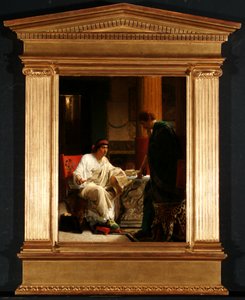 Vespasian hört von einem seiner Generäle von der Eroberung Jerusalems durch Titus, 1866 von Lawrence Alma Tadema