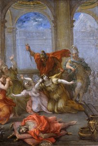 Die Ermordung von Kaiser Caligula, seiner Frau und Tochter