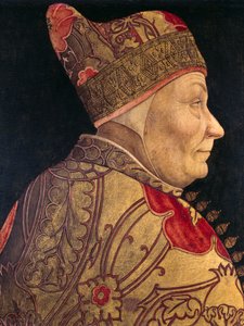 Porträt von Dogen Francesco Foscari (1373-1457), Gemälde von Lazzaro Bastiani (1429-1512), Öl auf Panel, 52x41 cm von Lazzaro Bastiani