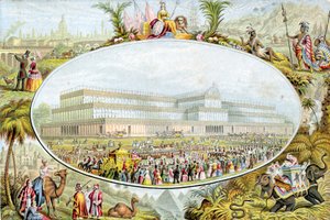 Königin Victoria kommt zur Eröffnung der Großen Ausstellung im Crystal Palace, London, 1851 von Le Blond