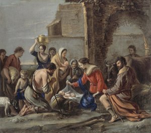 Le Nain - Die Anbetung der Hirten, 1644 von Le Nain Brothers