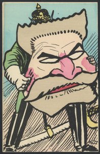 Postkarte, Satirisch in Farben, ca. 1905: Deutschland Preußen, Patriotismus - Jaurès Jean - Illustration von Leal de Camara (1877-1948) von Leal de Camara