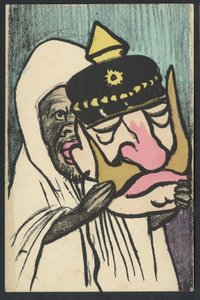Postkarte, Satirisch in Farben, ca. 1905: Deutschland Preußen, Marokko - Wilhelm II - Illustration von Leal de Camara (1877-1948) von Leal de Camara