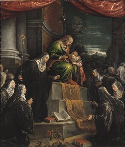 Heilige Anna und Maria als Kind von Leandro da Ponte Bassano