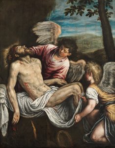 Der tote Christus mit Engeln