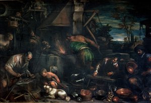 Die Schmiede des Vulkan von Leandro da Ponte Bassano