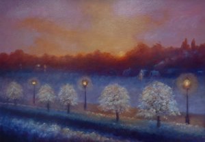 Frostige Ufer, Eel Pie Island, Themse, 2023 von Lee Campbell