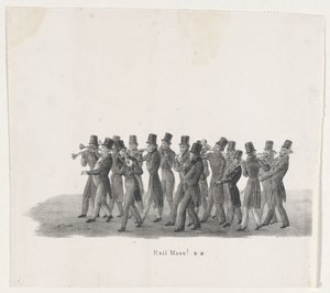 Musiker im Umzug der Leidener Studenten, 1835 von Leendert Springer (I)