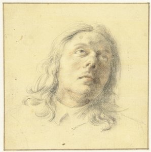 Kopf eines Mannes, aufblickend von Leendert van der Cooghen