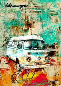 Abstrakter Retro-Van von Lembayung senja studio [Vintage Poster]