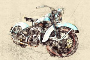 Klassische Motorradmalerei