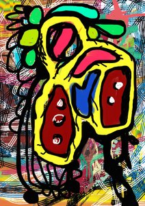 Bunte Graffiti-Kreatur von Lembayung senja studio [Vintage Poster]