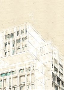 Moderner architektonischer Entwurf von Lembayung senja studio [Vintage Poster]