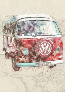 Roter Vintage Van