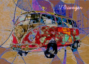 Lebendige Retro-Van-Kunst von Lembayung senja studio [Vintage Poster]