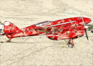 Vintage-Rotes Propellerflugzeug