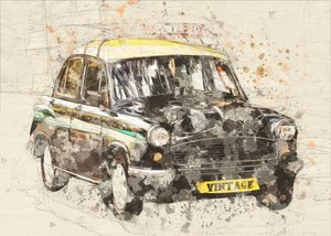Vintage Taxi Kunst von Lembayung senja studio [Vintage Poster]