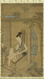 Fantasierende Frau, Qing-Dynastie, Kangxi-Periode, ca. 1700-22 von Leng Mei