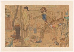 Atelier eines modernen Malers