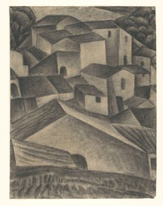 Häuser in einem italienischen Dorf von Leo Gestel (signed by artist)