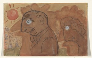 Karikatur von Leo Gestel und seiner Frau von Leo Gestel